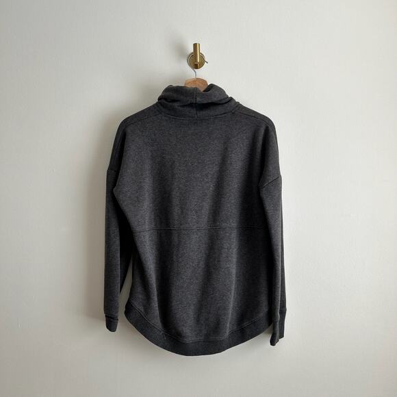 Athleta Cozy Karma Lounge Fleece Funnel Neck Sweatshirt Gray - Picture 8 of 9